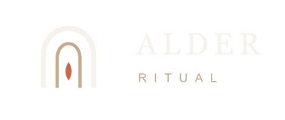 Alder Ritual light logo for dark backgrounds